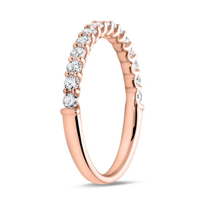 14K Roségold Eternity Ring 15 Diamanten