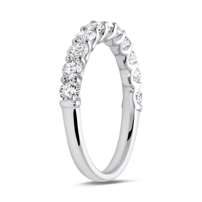 750er Weißgold Memoire Ring Diamant