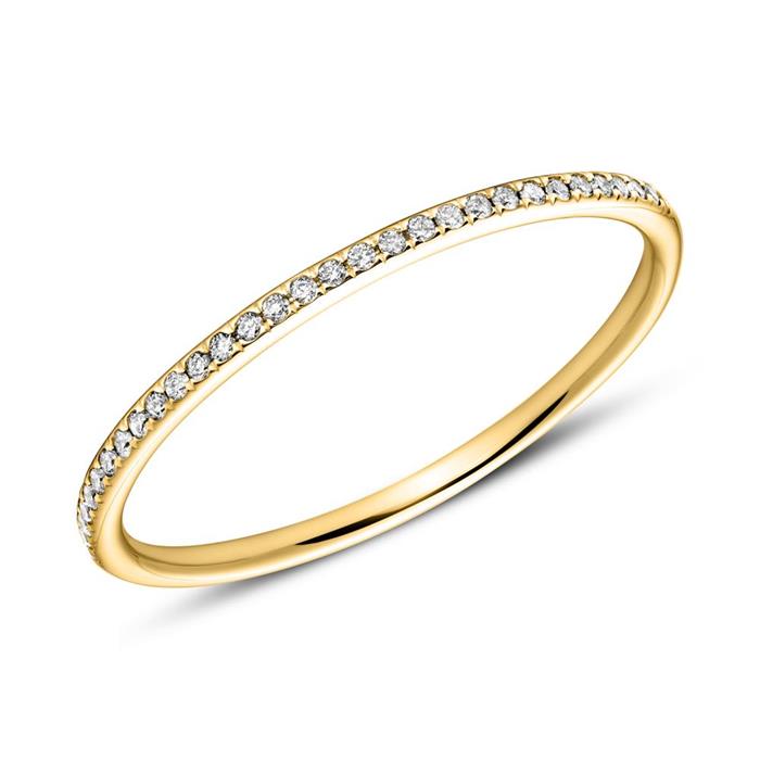 Memoire ring 14ct gold diamonds