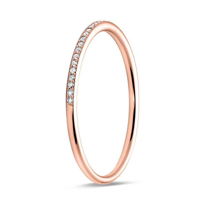 Memoire Ring 750er Roségold Diamanten