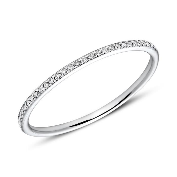 Memoire ring 18ct white gold diamonds