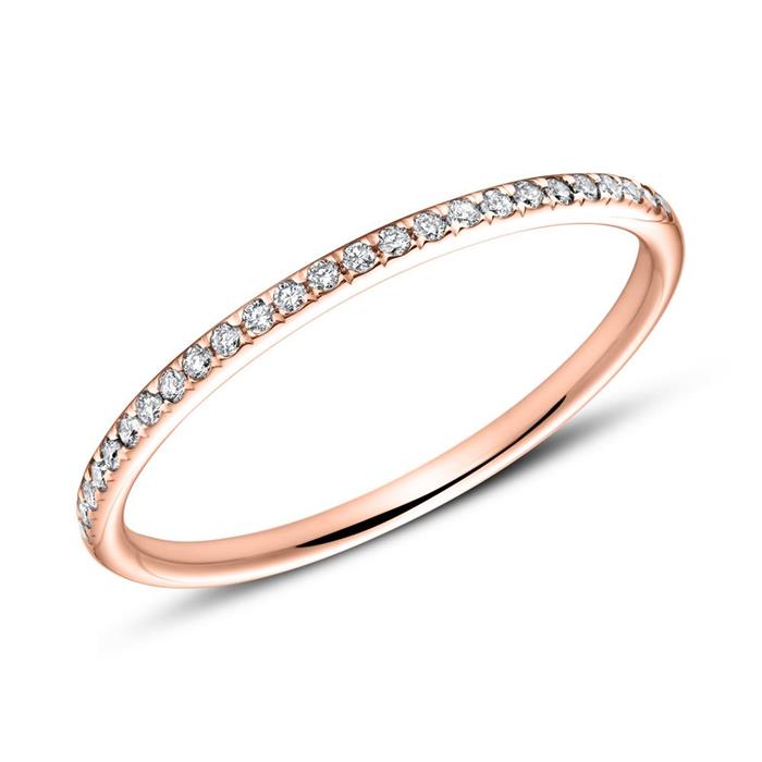 Anillo memoire 14 quilates oro rosa 25 diamantes