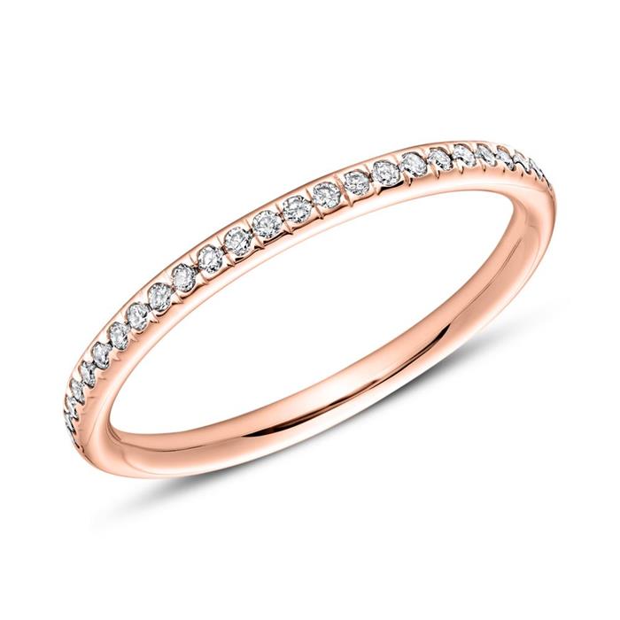 585er Roségold Eternity Ring 25 Diamanten