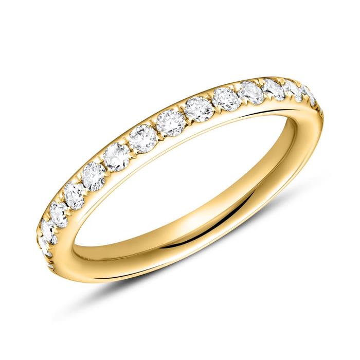 Ring eternity 14ct gold 16 diamonds