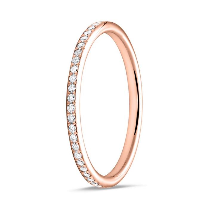 Ring eternity 14ct rose gold 49 diamonds