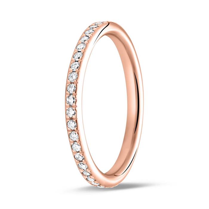 Memoire Ring 750er Roségold 39 Diamanten