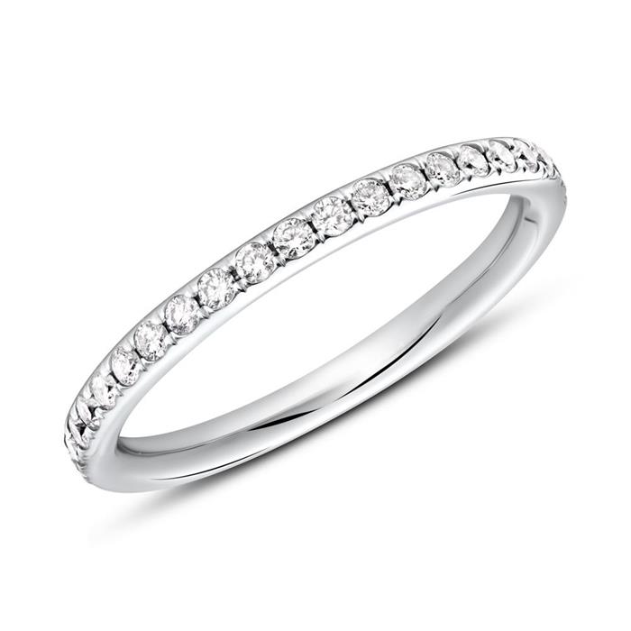 Anillo memoire 14 quilates oro blanco 39 diamantes