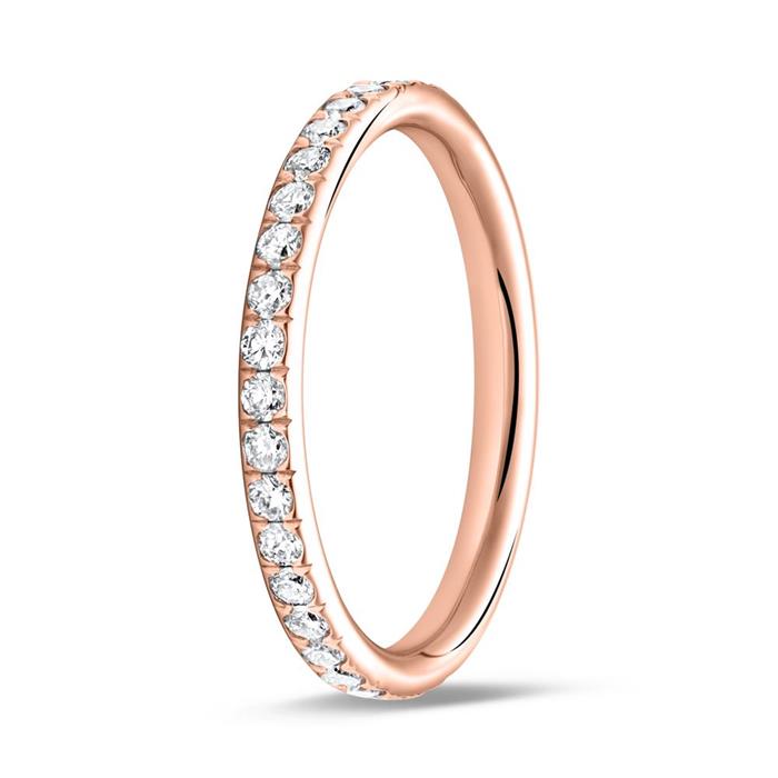 585er Roségold Ring Eternity 37 Diamanten