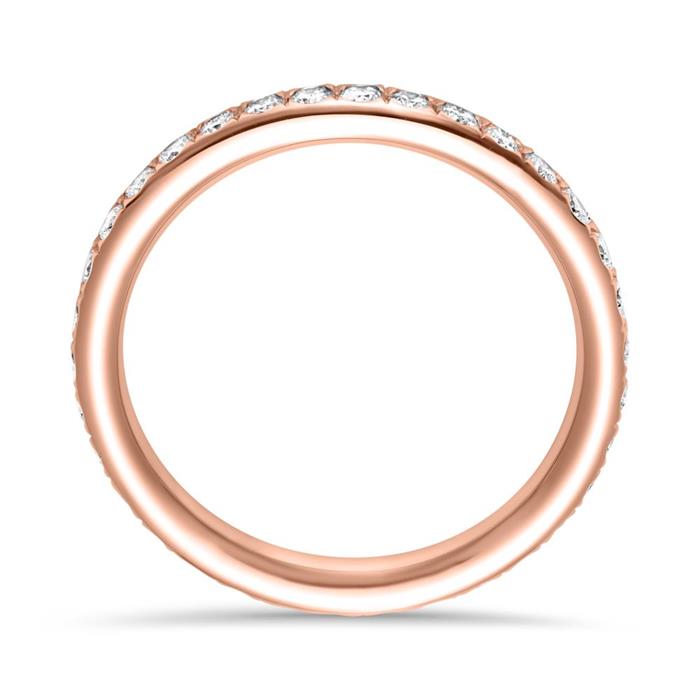 18ct rose gold memoire ring 34 brilliants