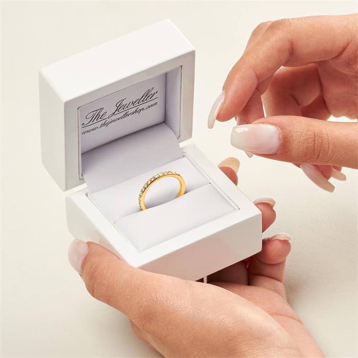 750er Gold Memoire Ring 28 Diamanten