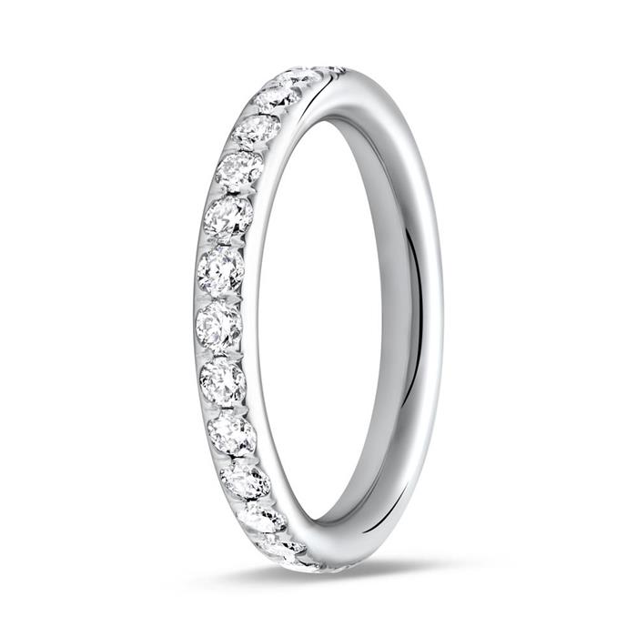 18ct white gold memoire ring 28 diamonds