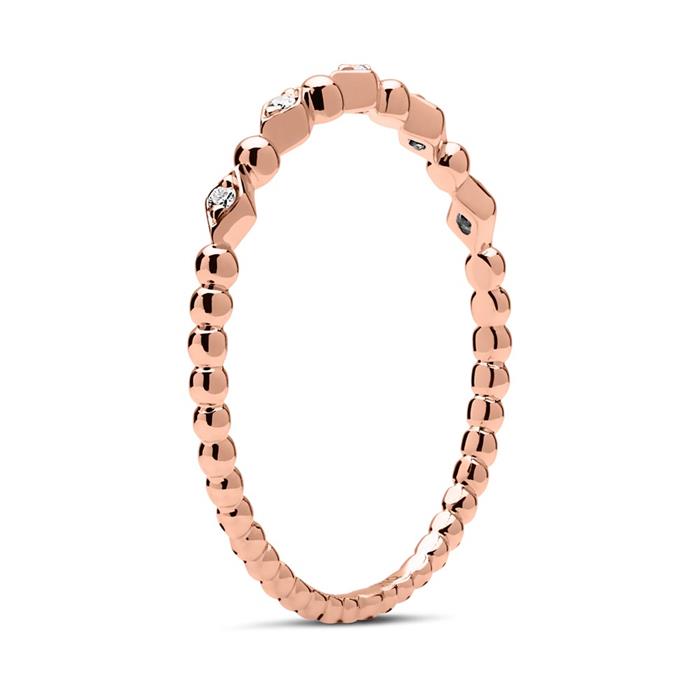 Ladies ring 18 quilates rose gold 5 diamonds