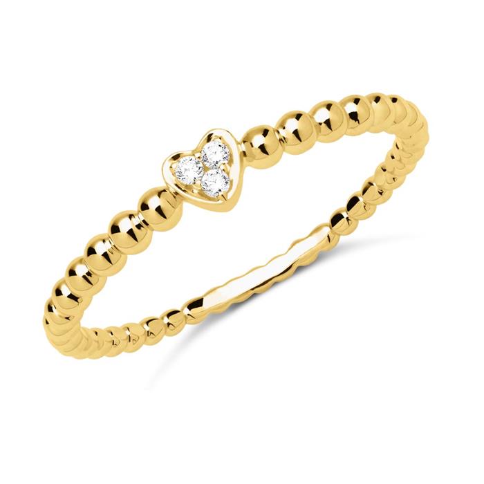 18ct gold ring heart 3 diamonds