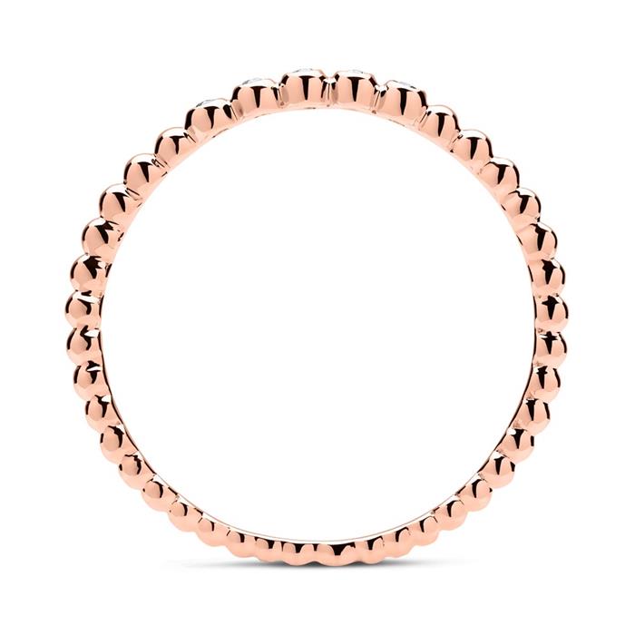 18ct rose gold memoire ring 5 diamonds