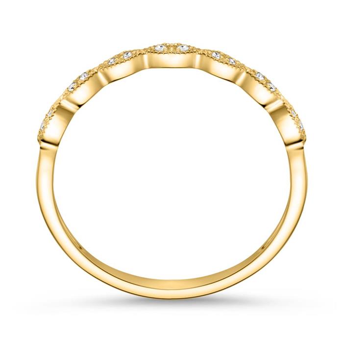 Ladies ring in 14K gold with diamonds