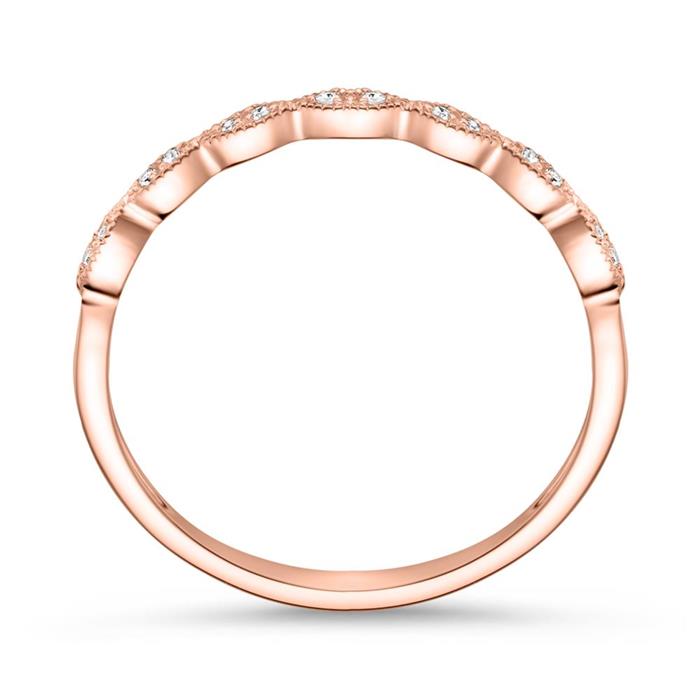 Ring für Damen aus 14K Roségold mit Diamanten