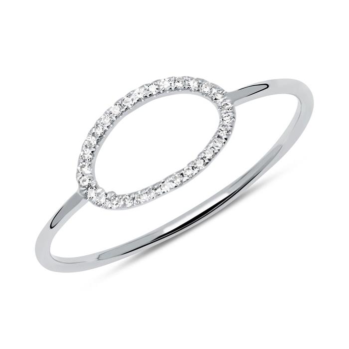 Ring in 14ct white gold with diamonds