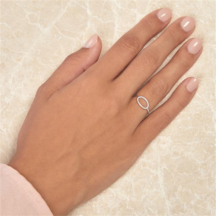 Ring in 14ct white gold with diamonds