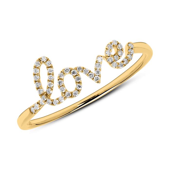 Love Ring aus 14K Gold mit Diamanten