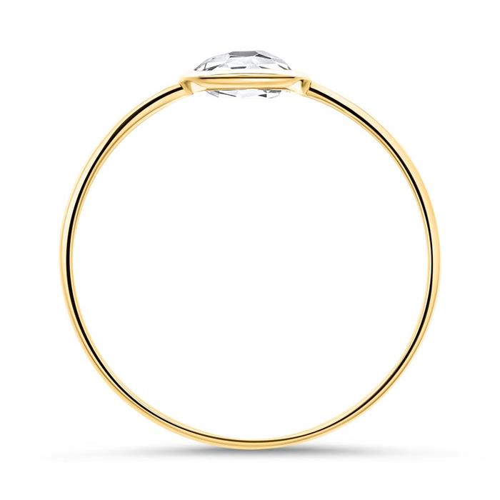 Witte Topaas ring voor dames in 14 karaat goud