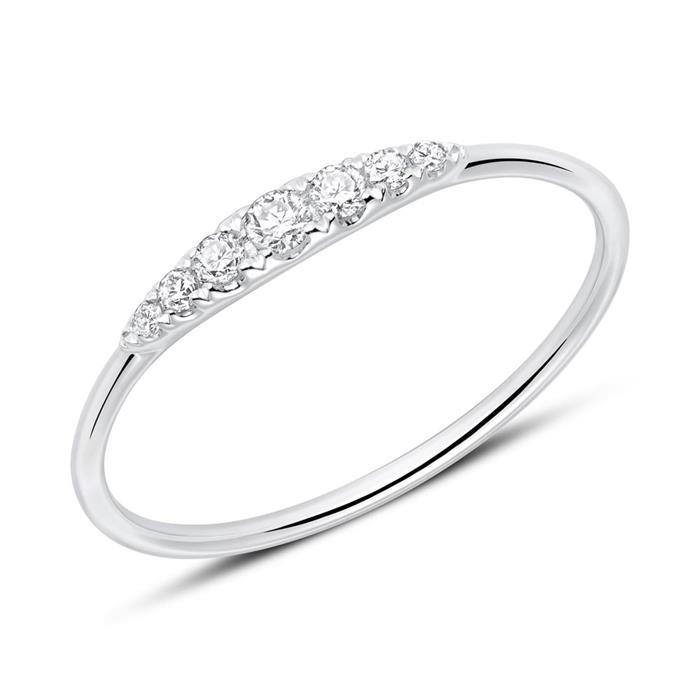 Diamond ring for ladies in 14ct white gold