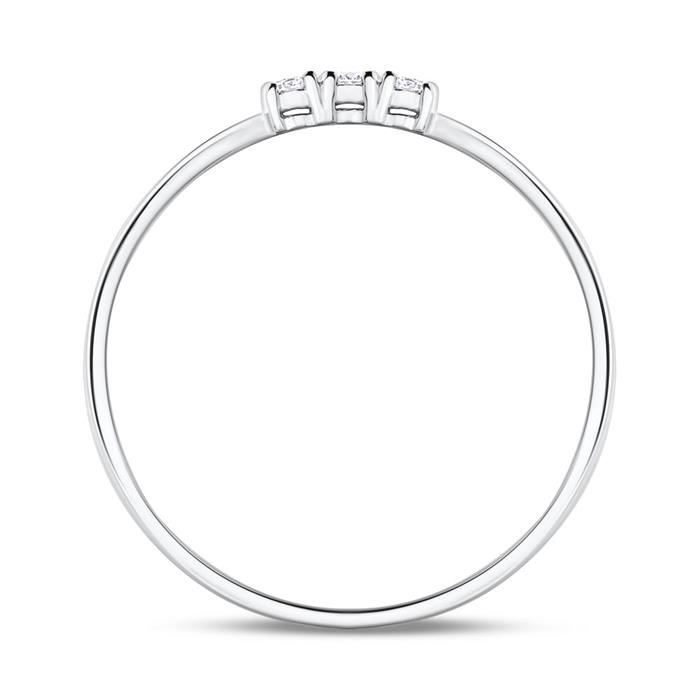 14K white gold ring for ladies with diamonds