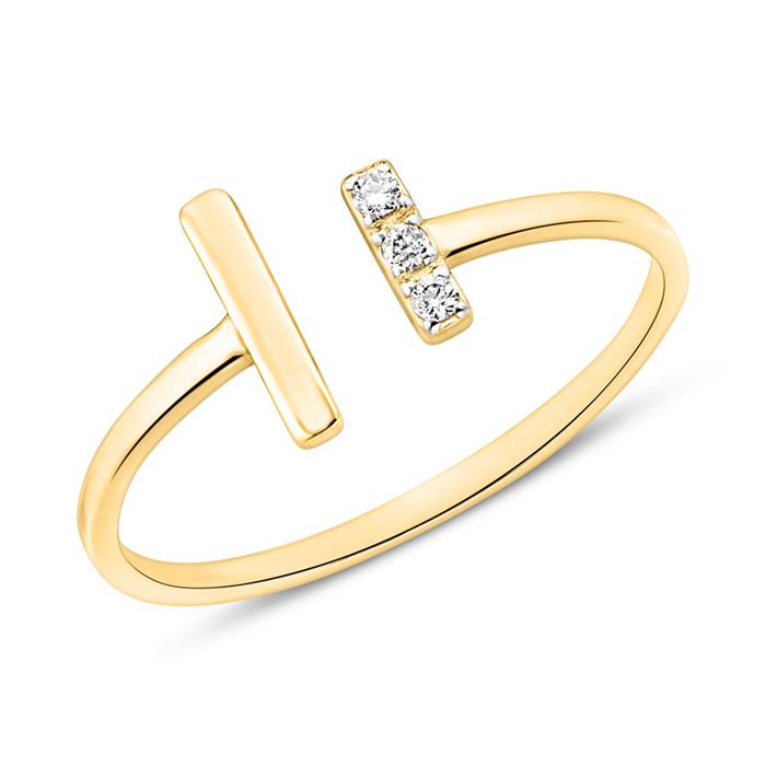 14 karaat gouden ring voor dames met Diamanten