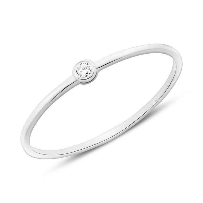 Ladies ring in 14K white gold with diamond