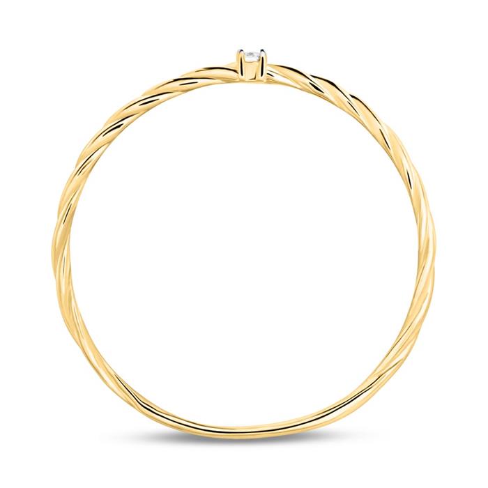 Ring für Damen aus 14K Gold mit Diamant
