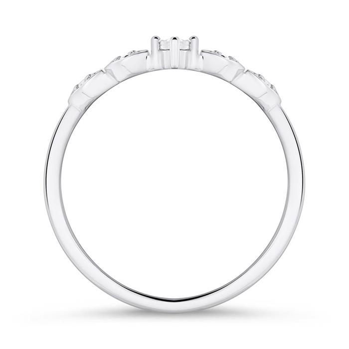 Diamond ring for ladies in 14K white gold