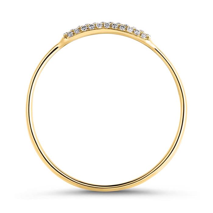Ring for ladies in 14ct gold with diamonds