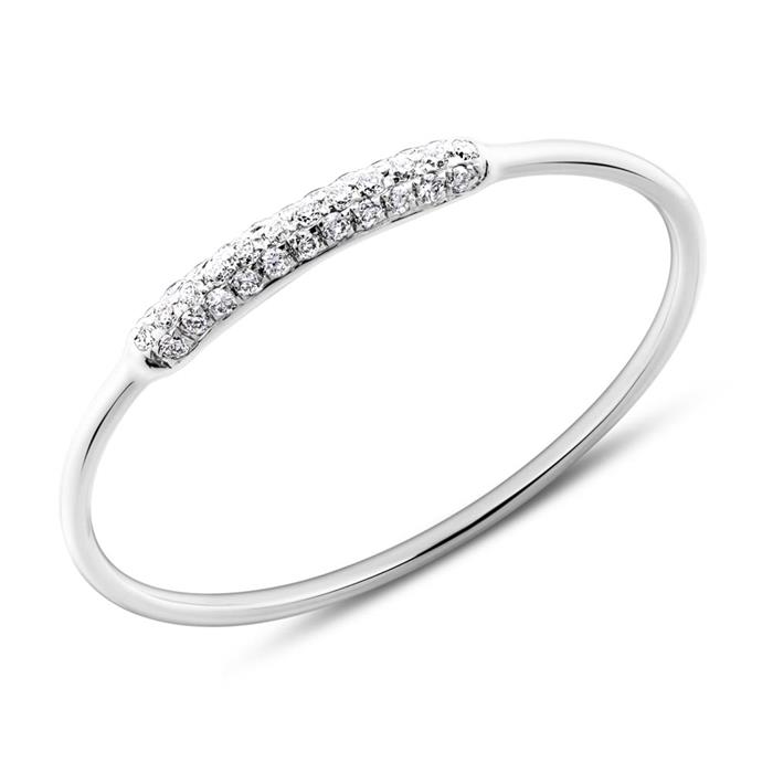 Ladies ring in 14ct white gold with diamonds