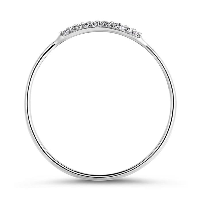 Ladies ring in 14ct white gold with diamonds