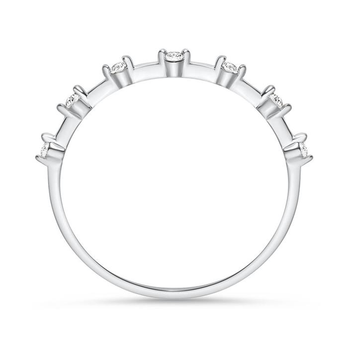 14K white gold ring for ladies with white topazes