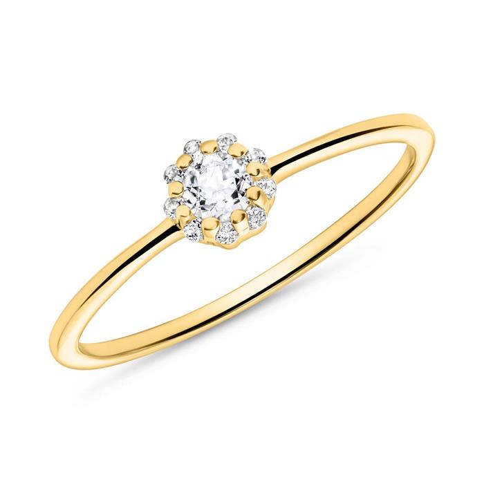 Topaz ring for women in 14-carat gold