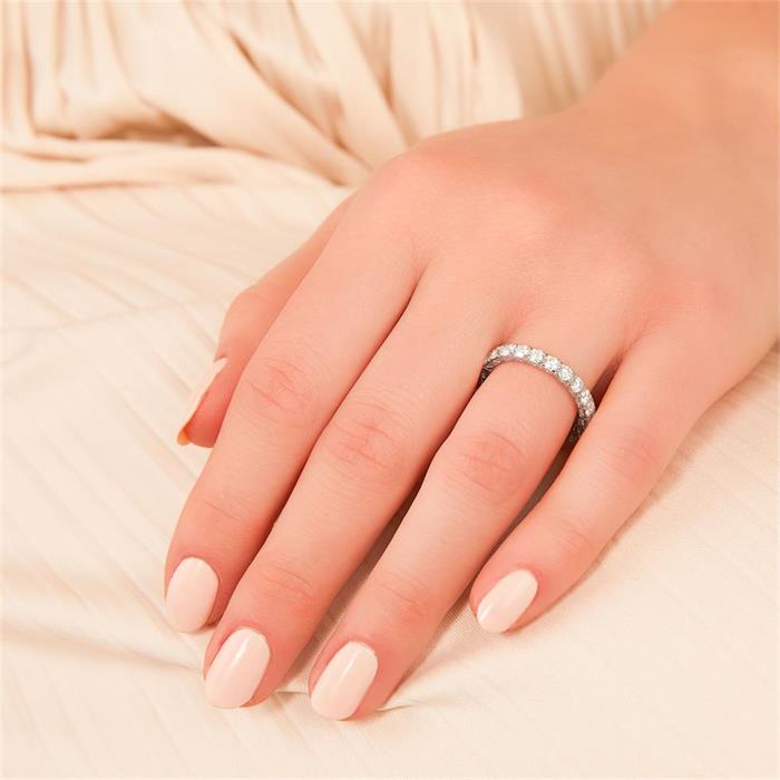 Eternity ring, 18k witgoud, Diamanten, ca. 1.73 ct.