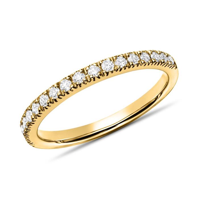 Diamant ring in 18 karaat geelgoud, ca. 0.28 ct.