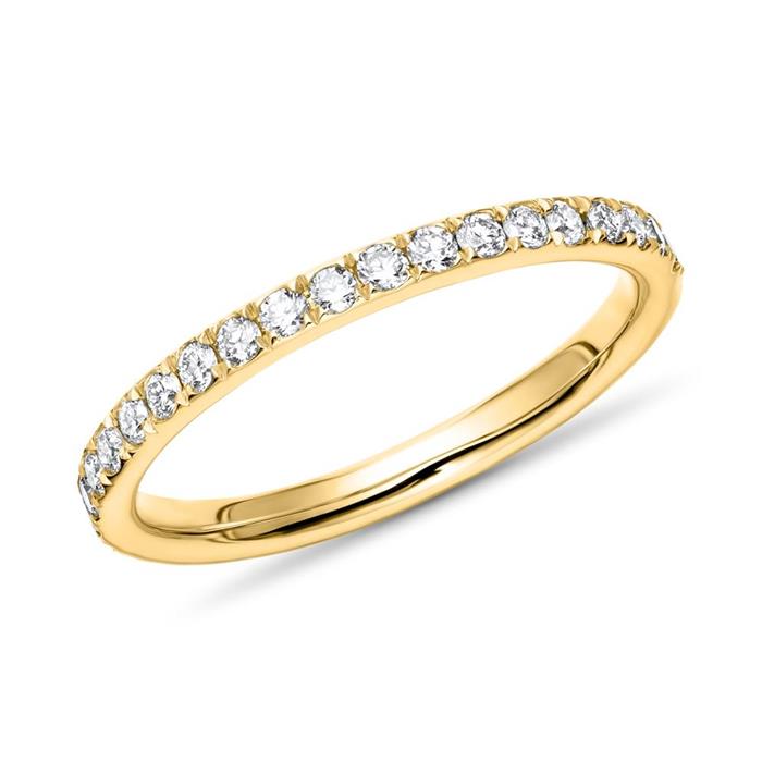 Memoire ring in 750 gold, diamonds, approx. 0.59 ct.