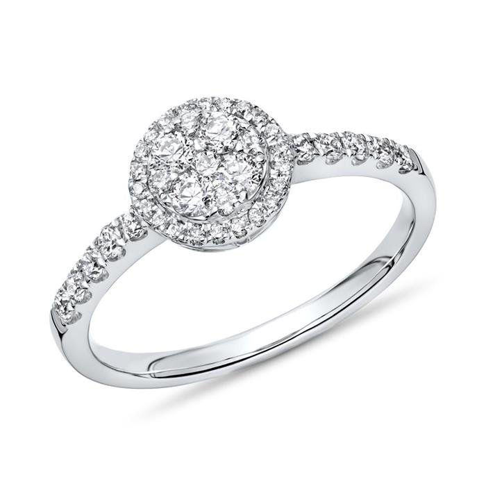 18k witgouden Diamanten ring, ca. 0.47 ct.