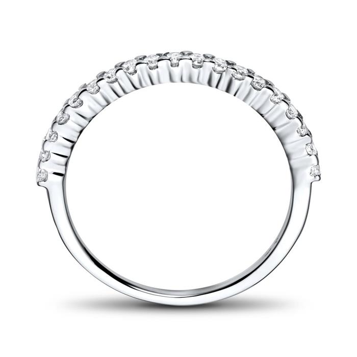 18 karaat witgouden ring met Diamanten, ca. 0.31 ct.