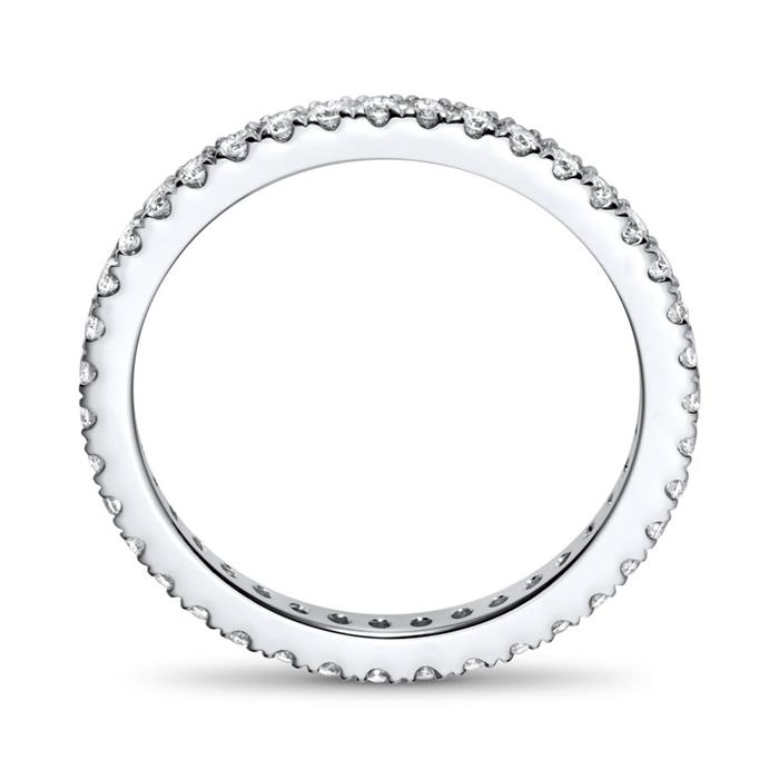 Memoire ring in 18k witgoud, Diamanten, ca. 0.43 ct.