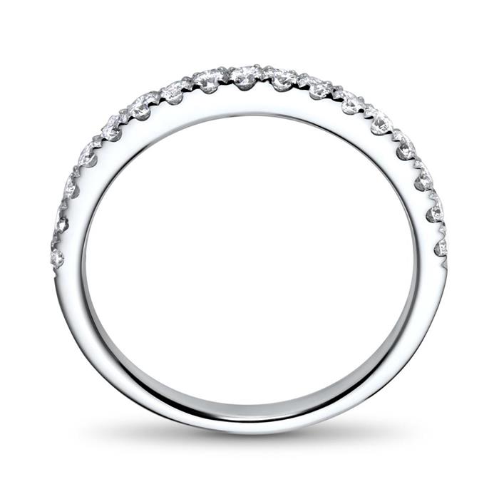 Diamond ring half eternity in 750 white gold, 0.44 ct.