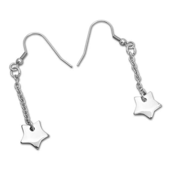 Star-shaped stainless steel earrings