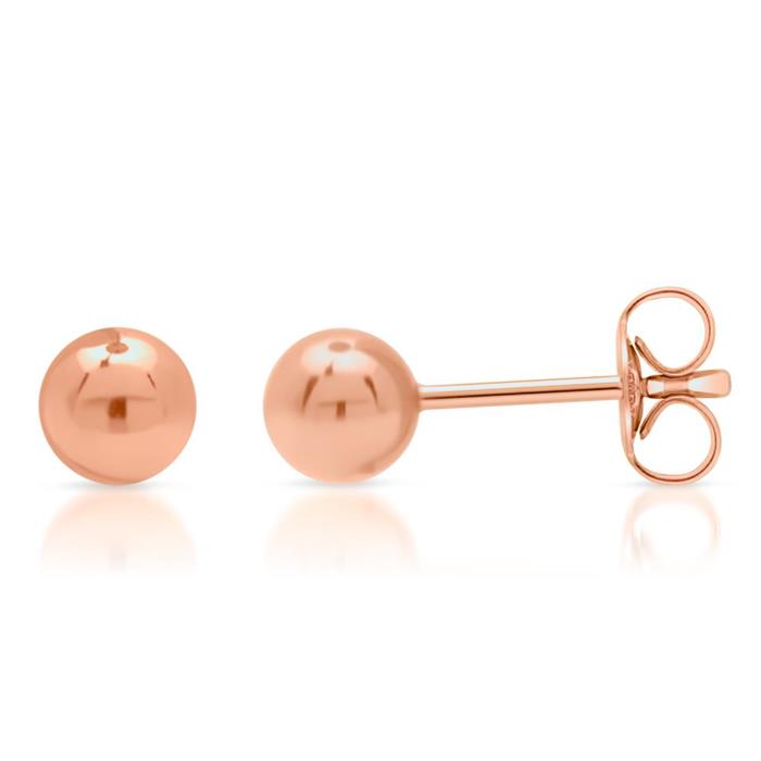 Rose gold plated stainless steel ear studs 6mm