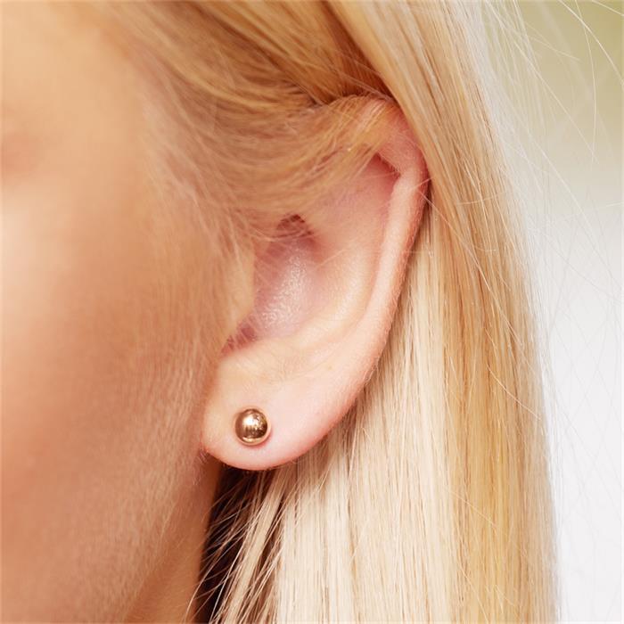 Rose gold plated stainless steel ear studs 6mm