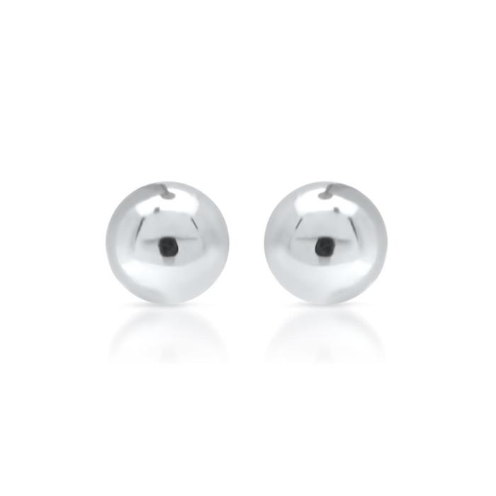 Polished stainless steel stud earrings spherical