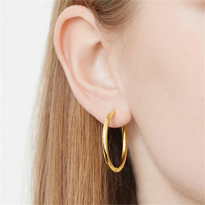 Hoops made of stainless steel, gold-plated