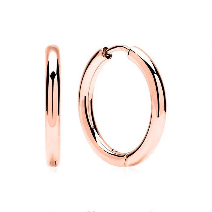 Stainless steel hoops rose gold plated