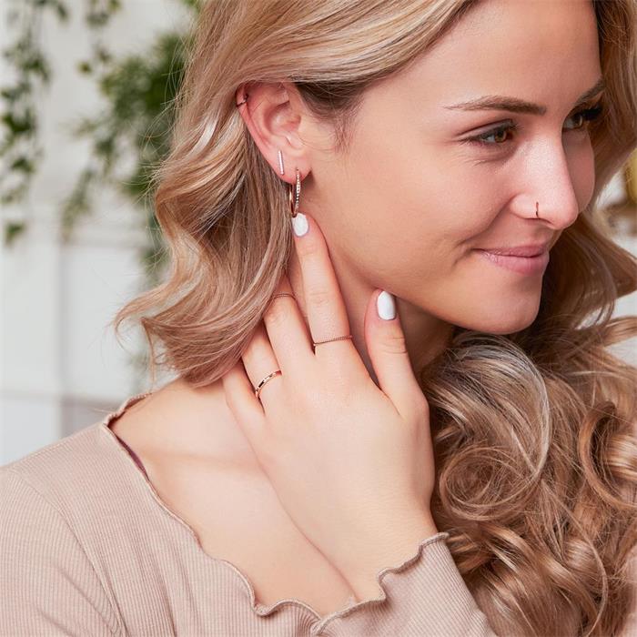 Stud earrings in rose gold-plated 925 silver zirconia