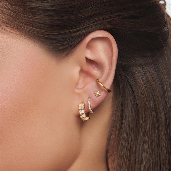 Small gold plated ear cuff in 92 sterling silver